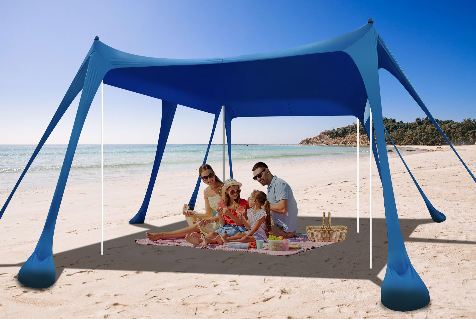 bailinghai beach tent 10x10 setup provides durable shade on sunny days.