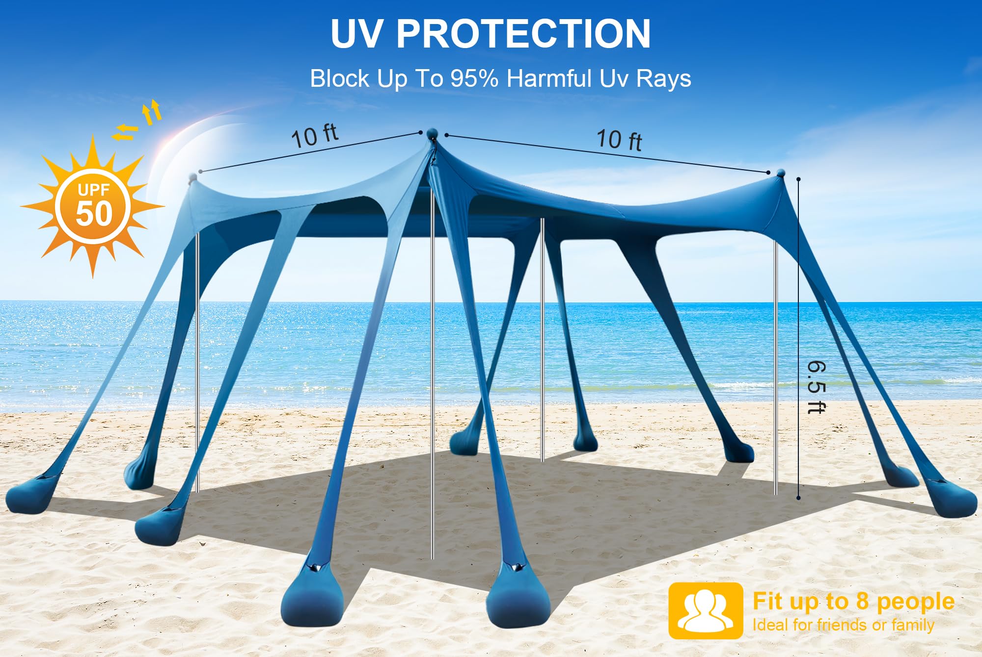 bailinghai beach tent aluminum-poles highlight sturdy frame for quick setup.