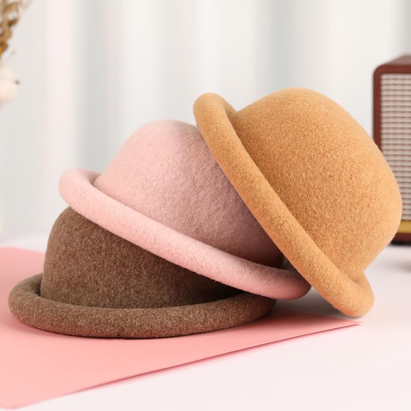 BAIMORE charcoal wool hat with rolled brim delivers refined warmth