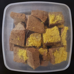 Bait Binder Catfish Cubes liver drying process preserves freshness for reliable bait.