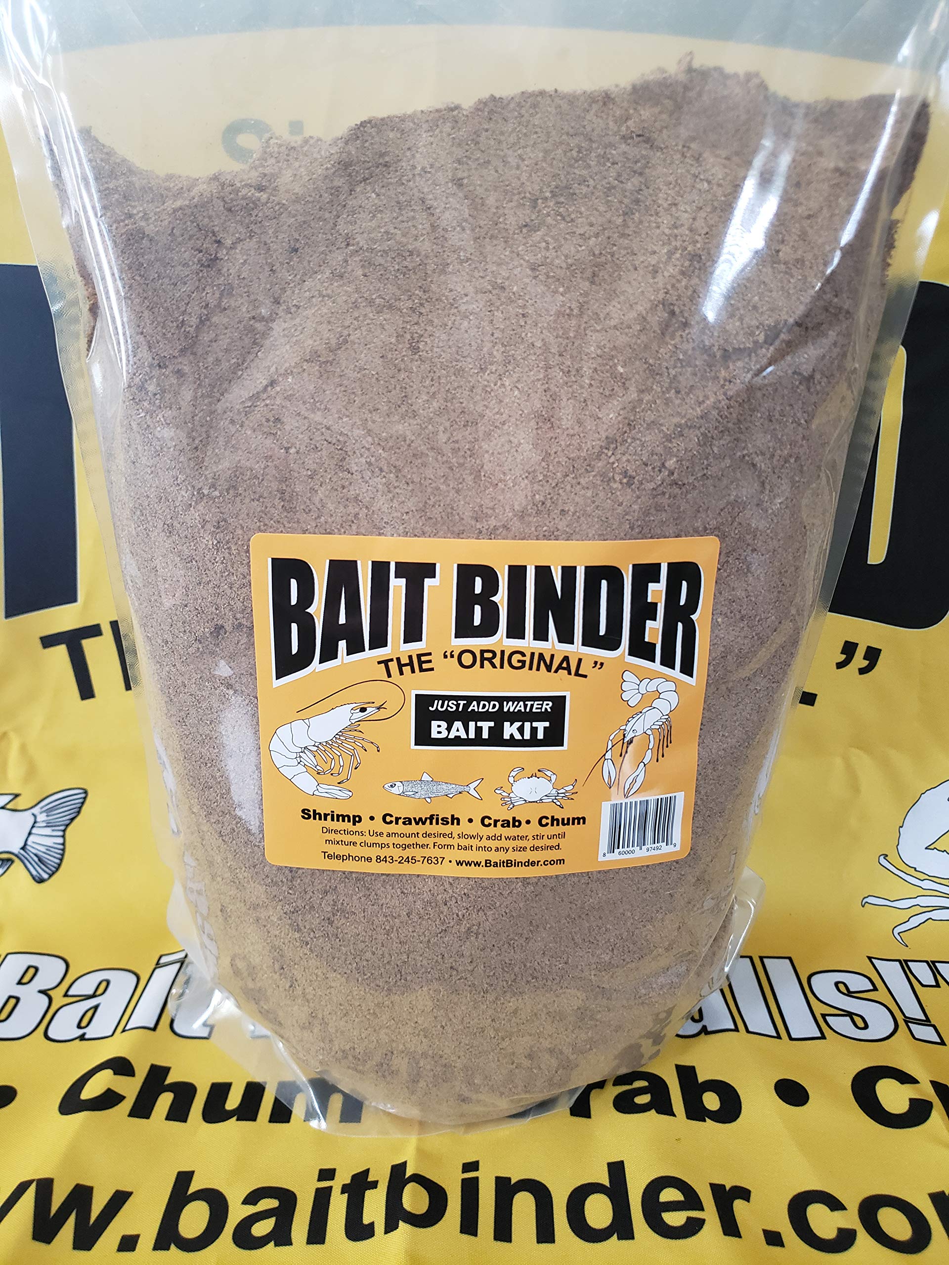 Bait Binder Fish Chum Kit Original shrimp image illustrating premium attractant for reliable bites
