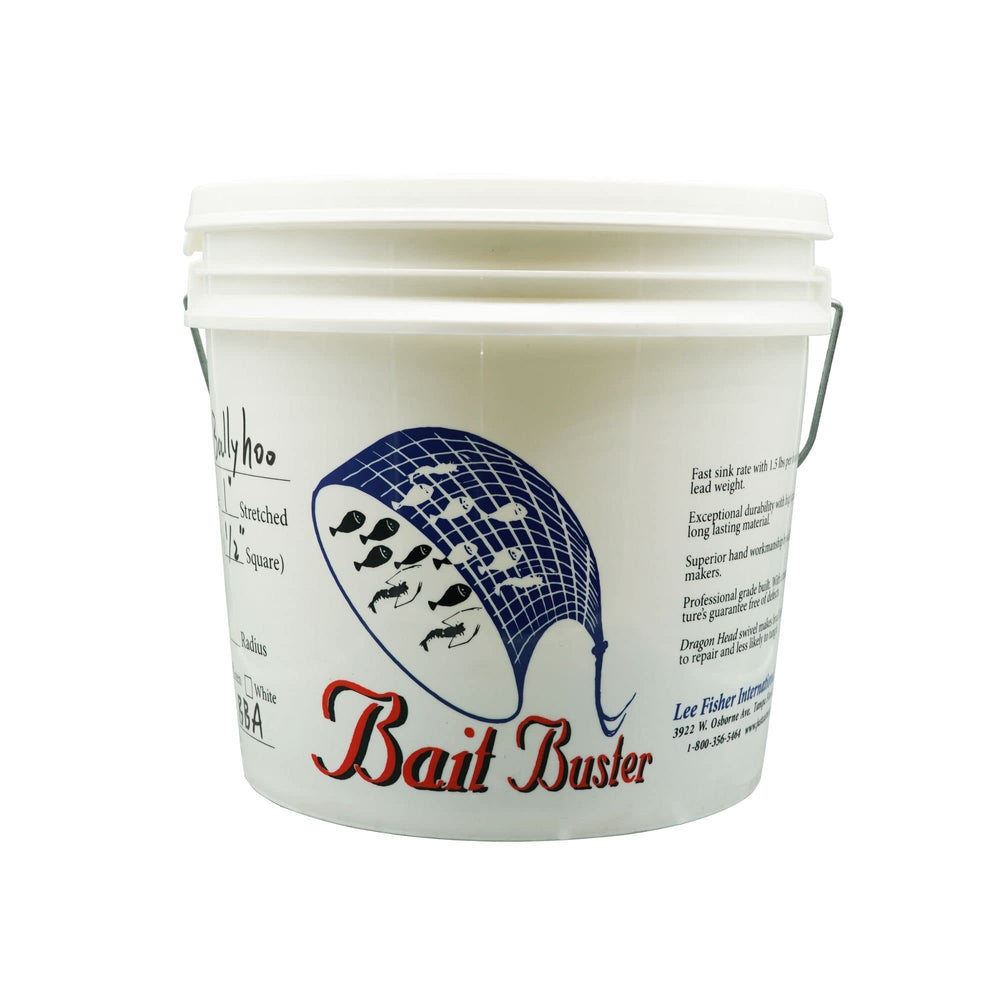 3/4 inch strand with 3/8 inch square mesh captures bait efficiently.