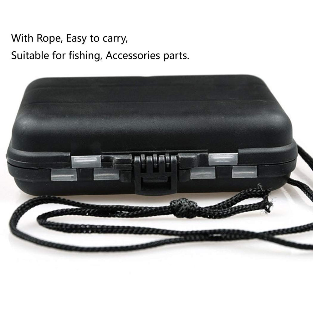 Bait storage box with compartments for hooks, leaders, lures and weights