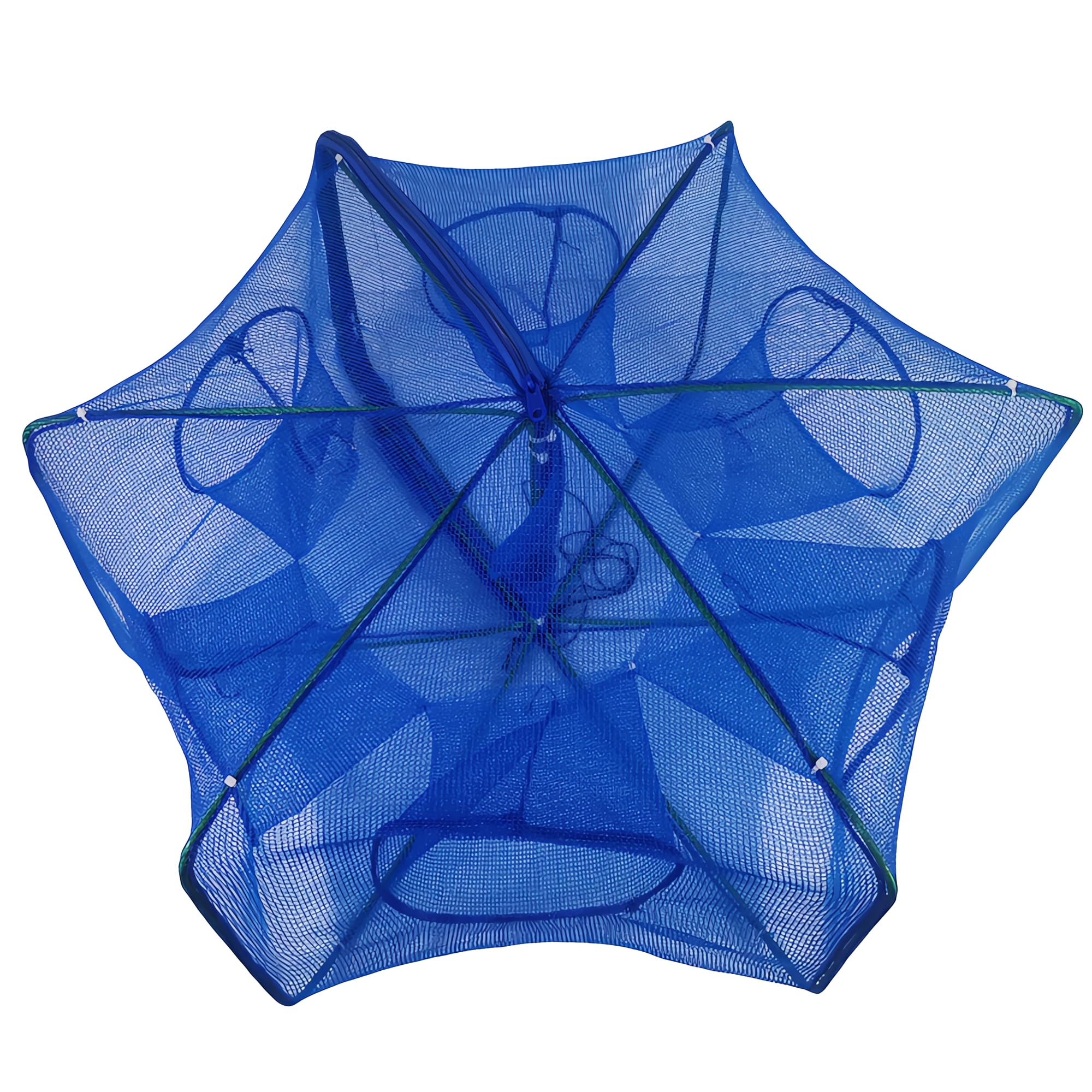 Foldable bait trap net in open position ready to catch fish, shrimp, and crabs