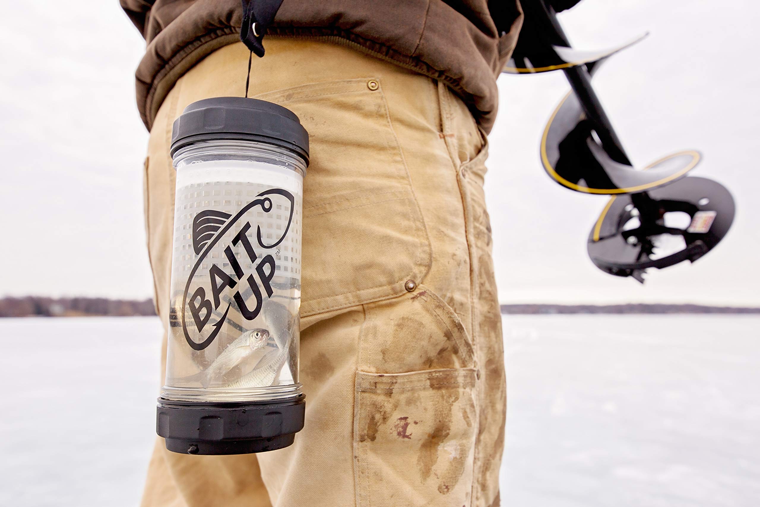 Bait Up 20oz Live Bait Container Clear with lid open