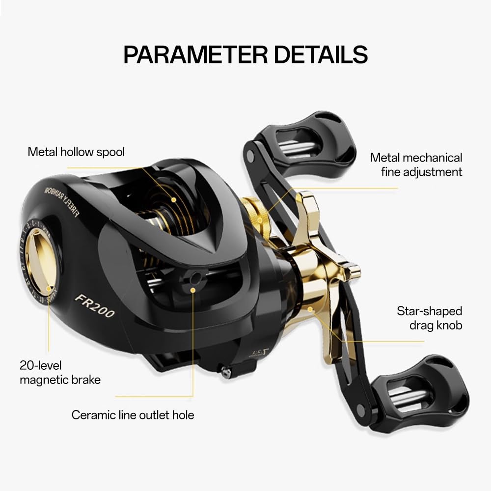 Brass main gear and pinion on baitcasting reel