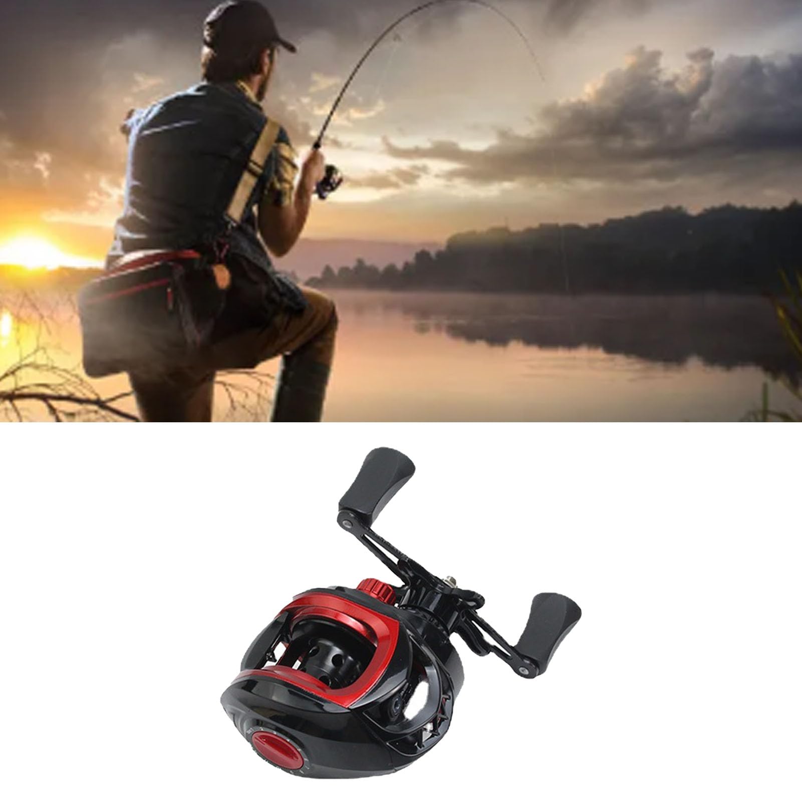 Long cast spool and handle side view