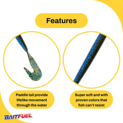 BAITFUEL Big Bopper Worm with scent boost attracts more bites.