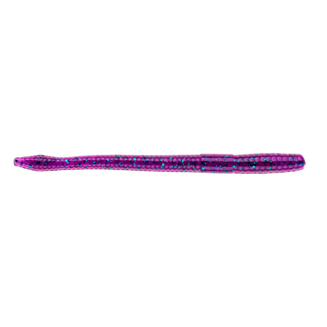 BAITFUEL Finesse Worm in junebug shows lifelike motion for finesse bass fishing.