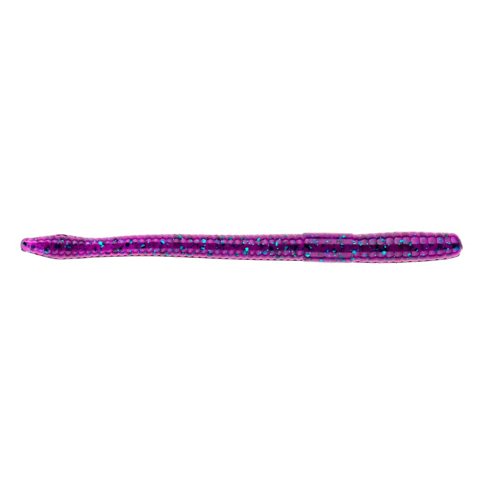 BAITFUEL Finesse Worm in junebug shows lifelike motion for finesse bass fishing.