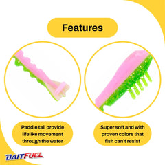 BAITFUEL GO2 Shrimp glow and UV finishes boost visibility for night and low-light fishing