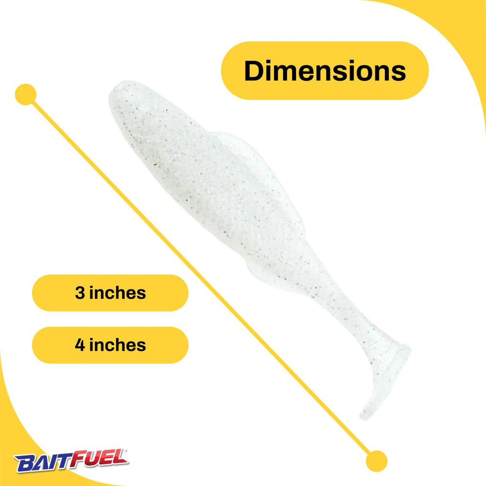 BAITFUEL Saltwater GO2 Minnow scent-cloud display highlights attractant for bites.
