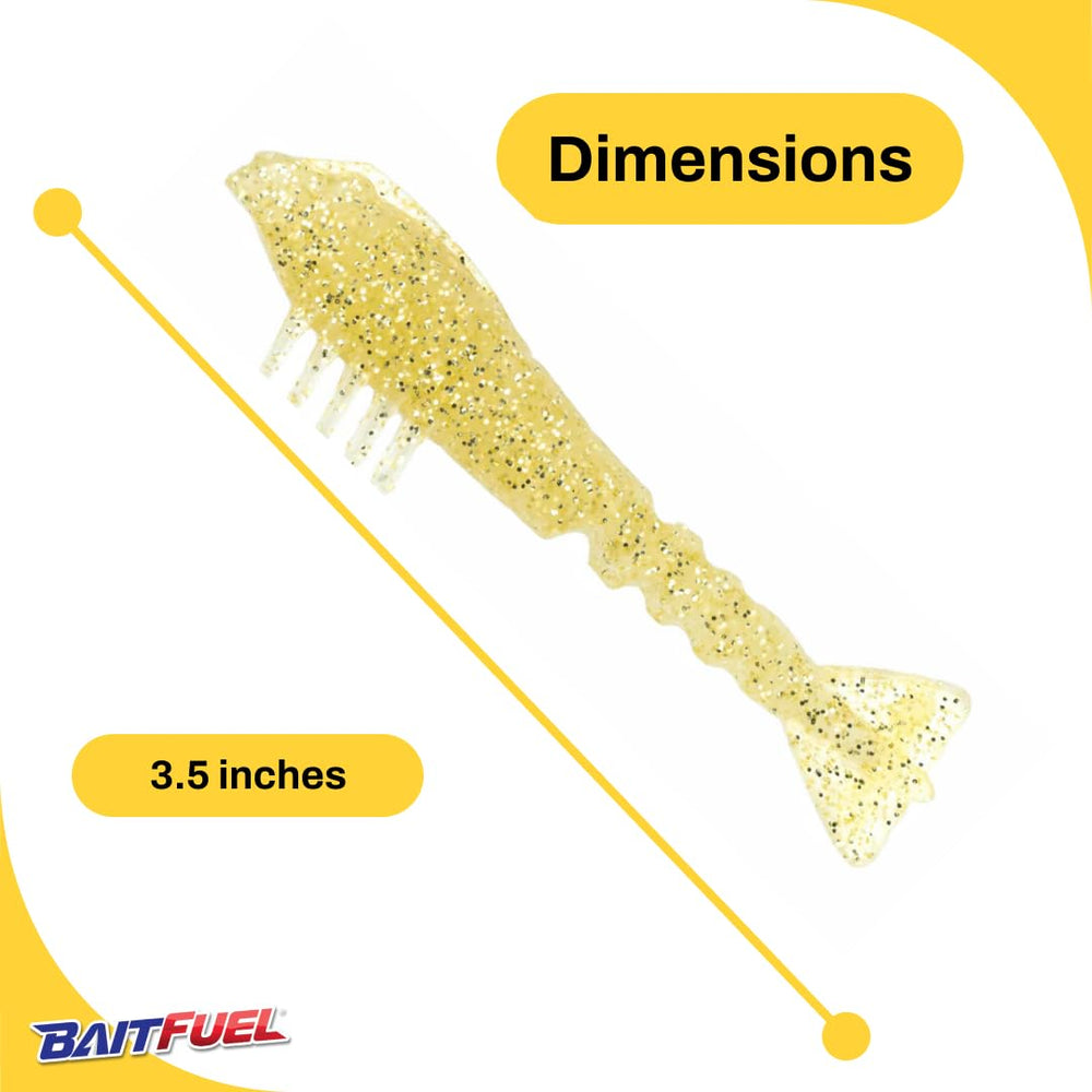 BAITFUEL Saltwater GO2 Shrimp, lifelike body and colors that imitate real prey.