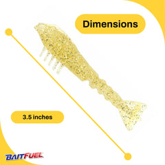 BAITFUEL Saltwater GO2 Shrimp, lifelike body and colors that imitate real prey.