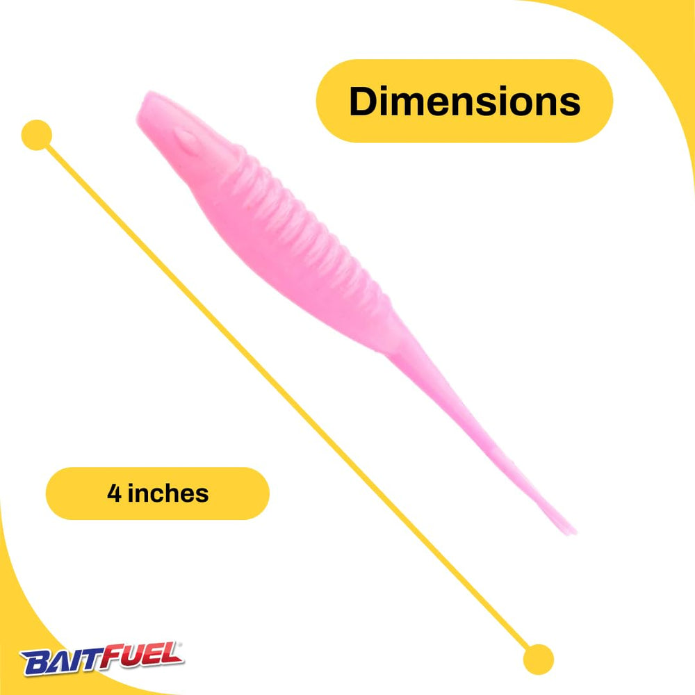 BAITFUEL Saltwater GO2 Twitch action close-up shows lifelike motion for twitch-and-pause retrieves along grass flats.