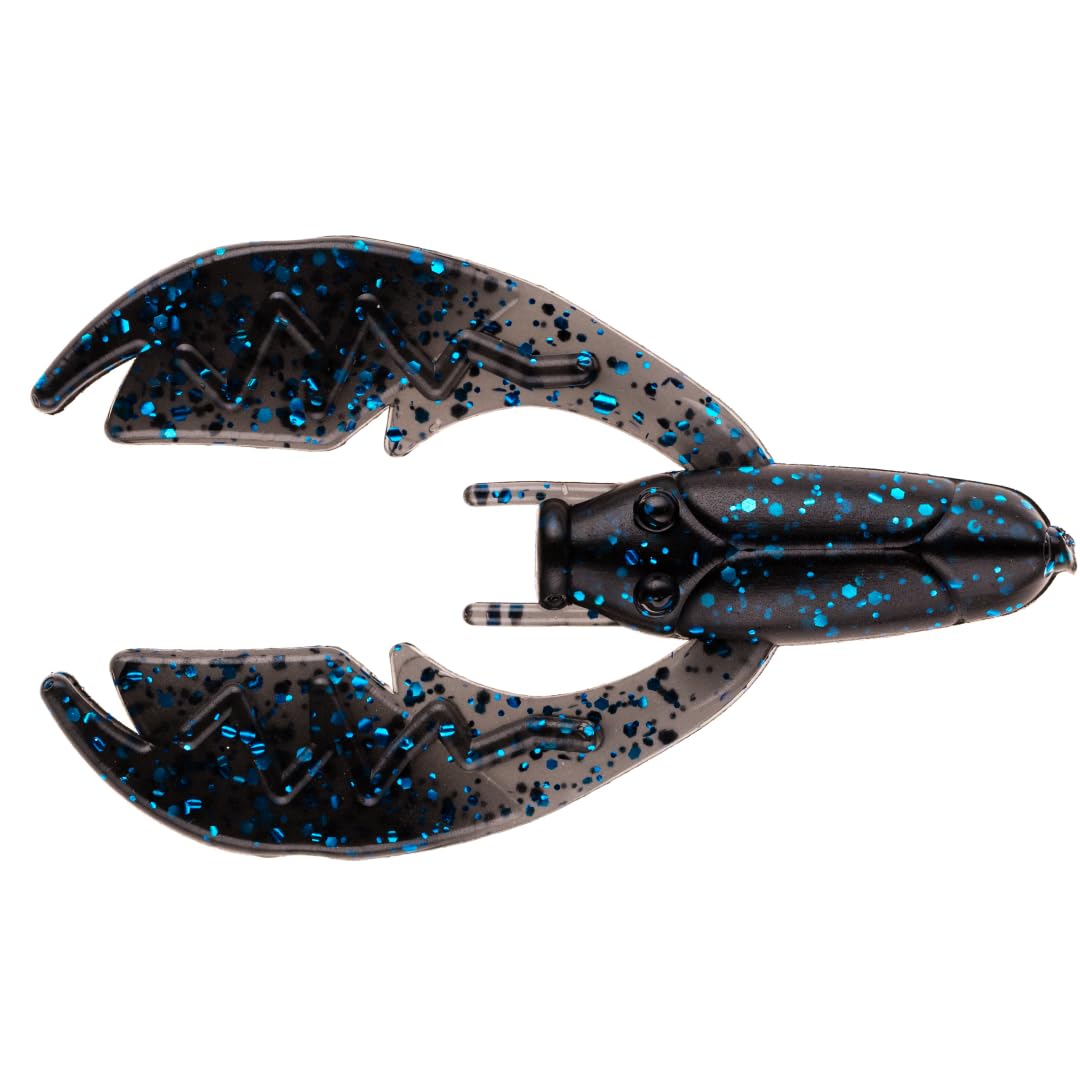 BAITFUEL Tiny PACA Chunk Creature Bait 2in in black blue flake for versatile freshwater lure.