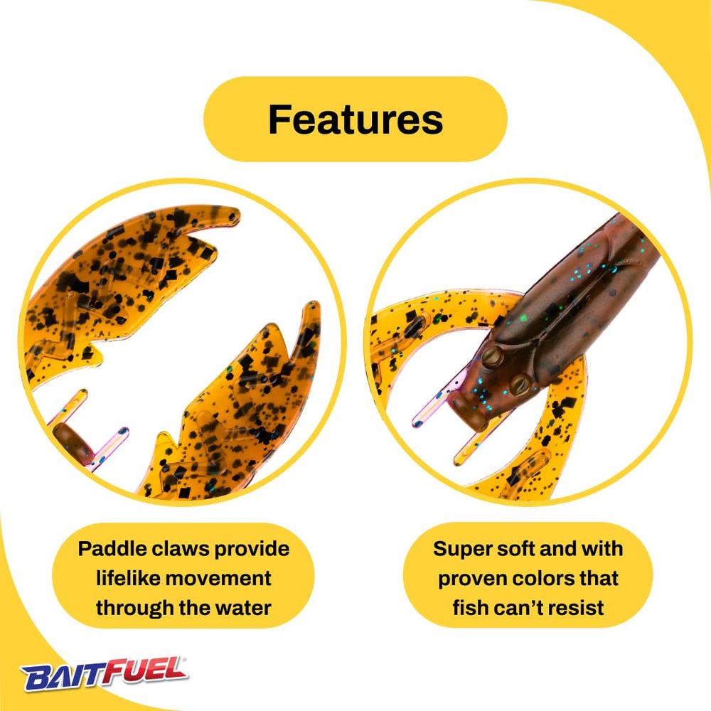 BAITFUEL Tiny PACA Chunk trailer on jig heads improves rig compatibility