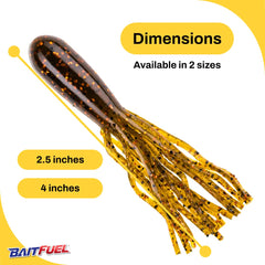 NetBait BaitFuel Tubes close-up of tapered body and enlarged tail that mimics prey.