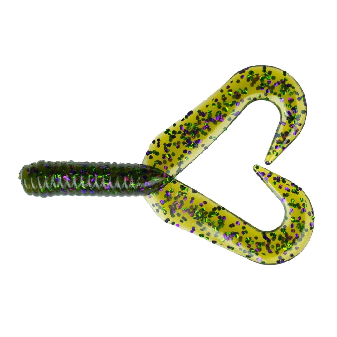 BAITFUEL Twin Tail Creature Bait Watermelon Candy 3in enhances action and attraction.