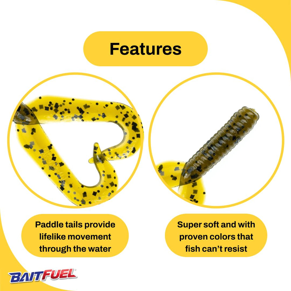 BAITFUEL Twin Tail infused with X55 gel for added attraction.