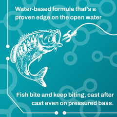 Apply BAITFUEL X65 gel on lure for longer hold times and bites.