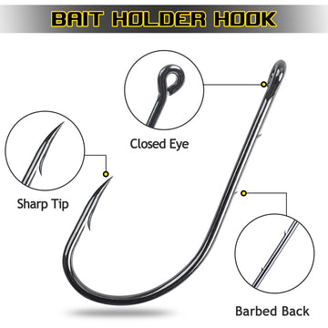 Long shank barbed hook design with 2 barbs