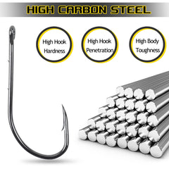 High carbon steel bait holder hooks for saltwater