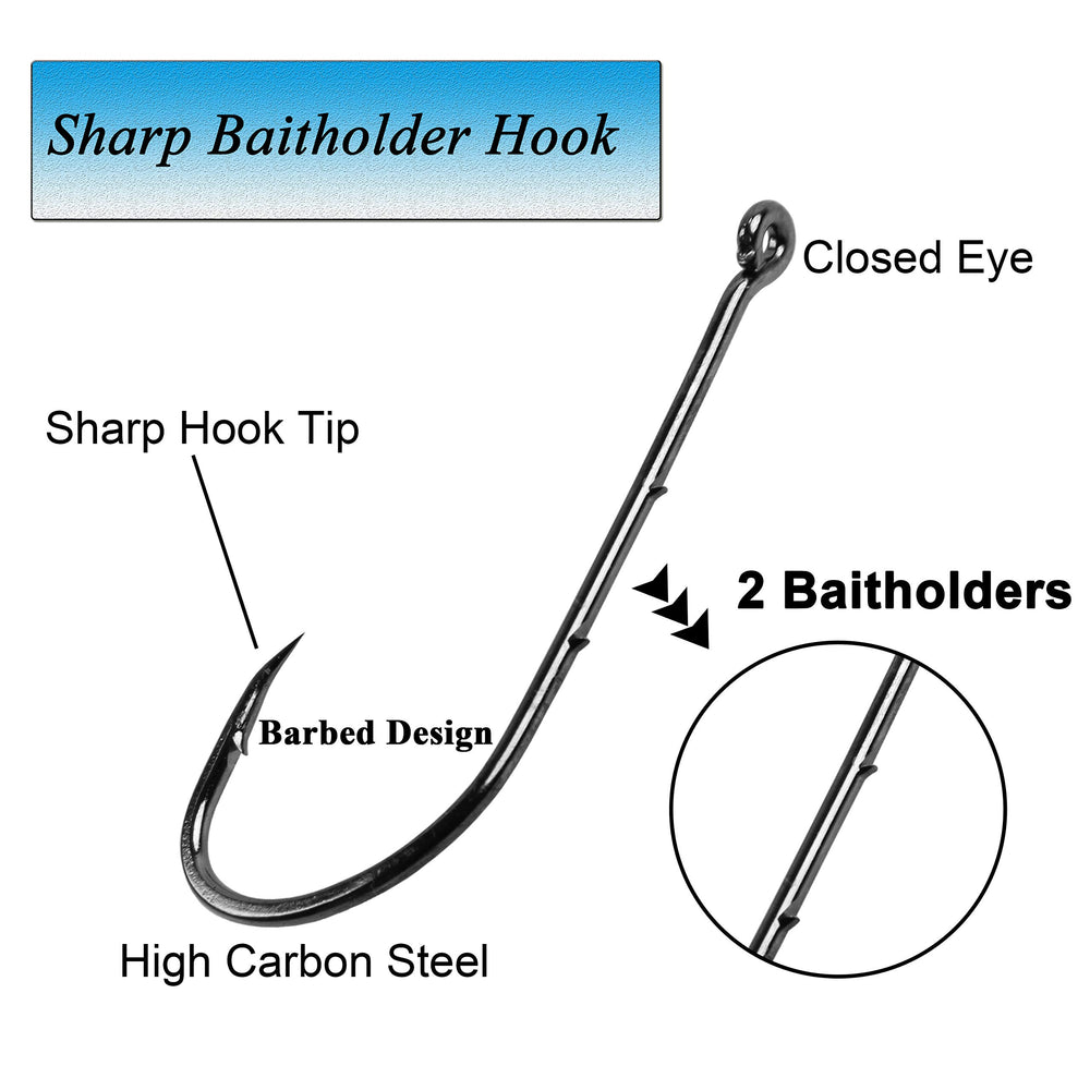 40 baitholder fishing hooks included in the kit