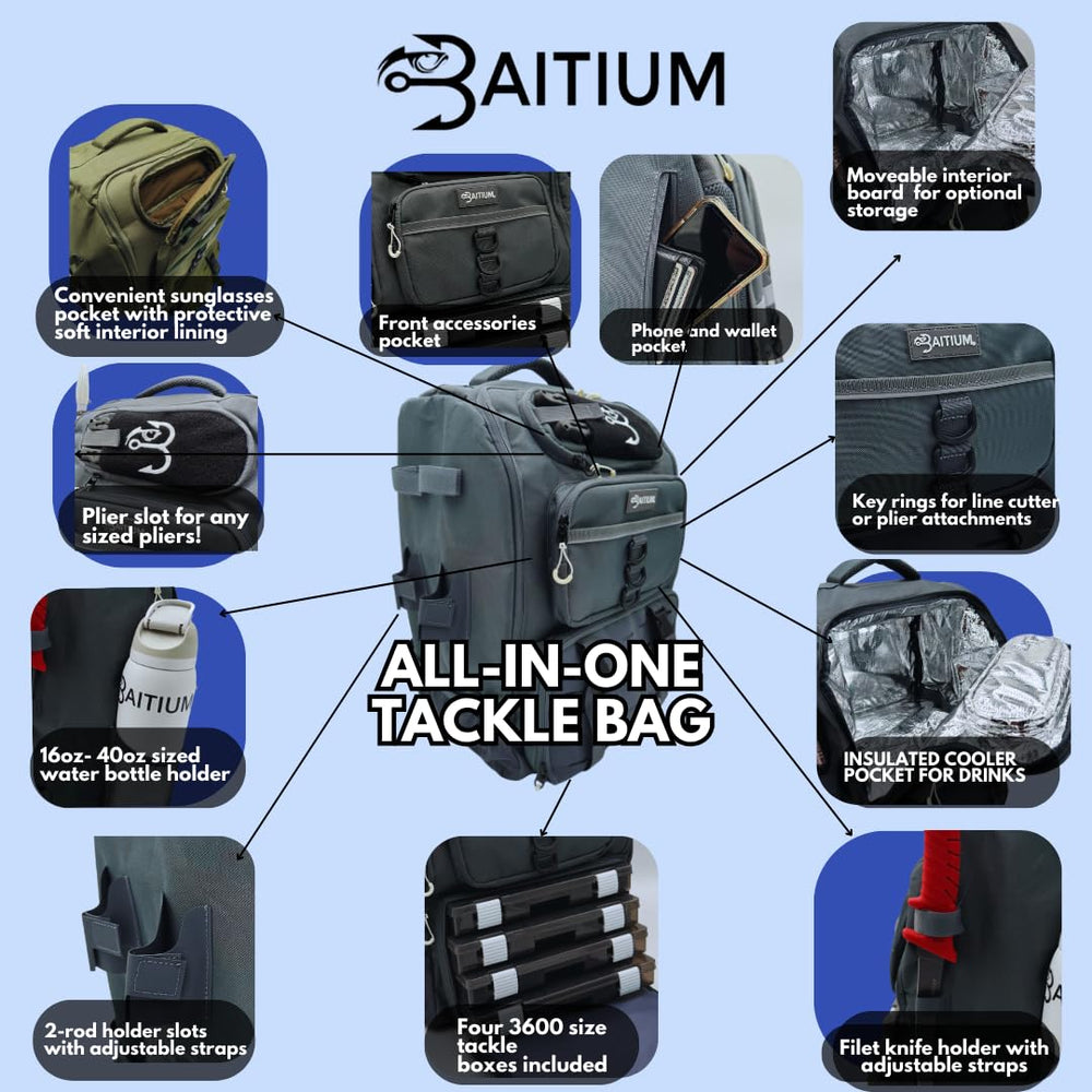 Insulated top pocket and cooler section for bait storage