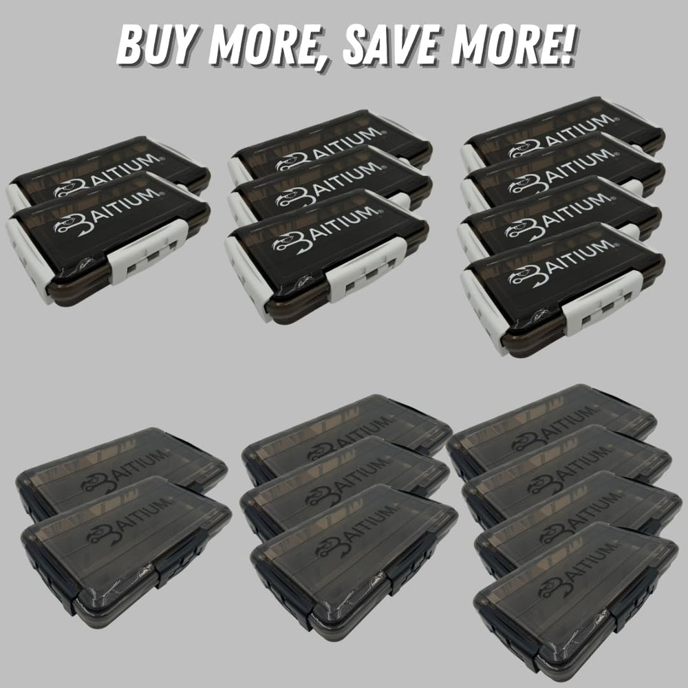 Baitium XTRAseal gear-organization image showcases versatile storage at home, on boat, or kayak.