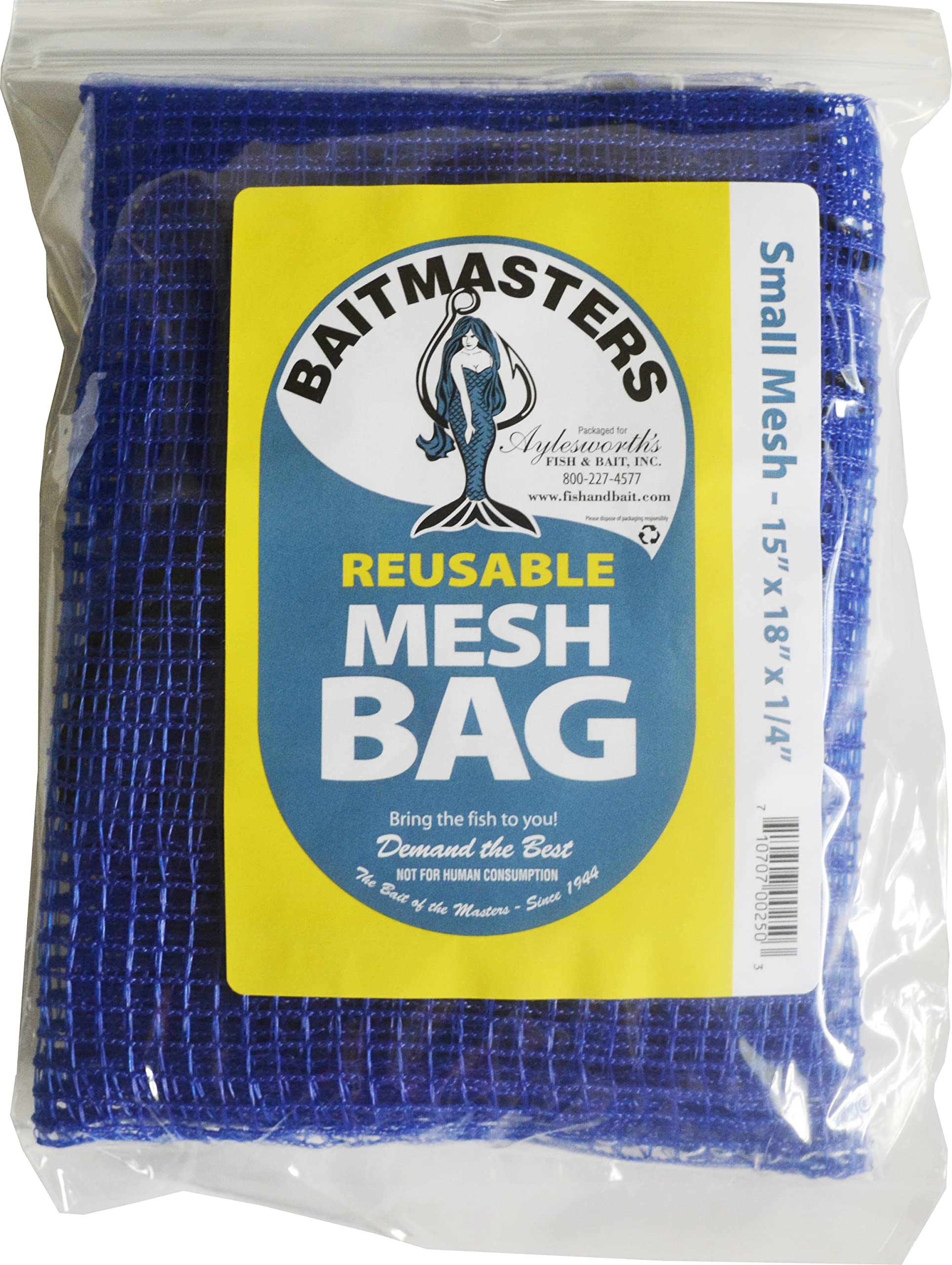 Baitmasters reusable fish chum mesh bag dispenser close-up