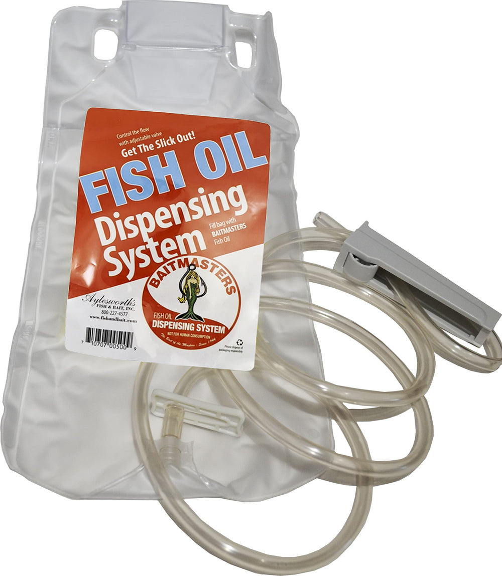 Soft-sided bag filled with oil for Baitmasters dispensing system