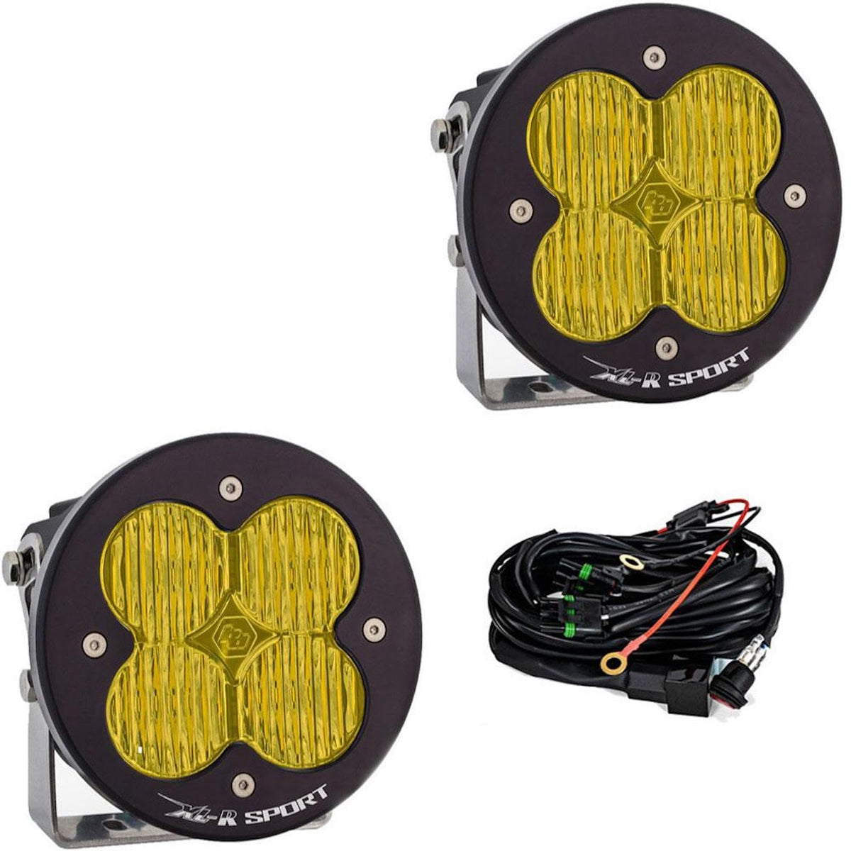 Baja Designs XL-R Sport LED light pod pair with amber wide-cornering beam enhances off-road visibility