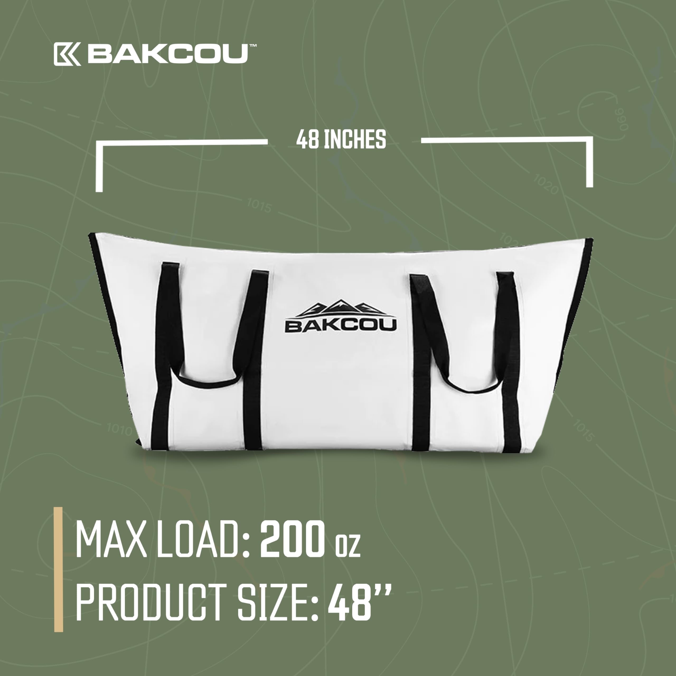 Bakcou harvest hauler 48in ready for meat transport on a trailer.