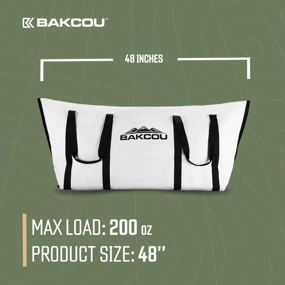 Bakcou harvest hauler 48in ready for meat transport on a trailer.