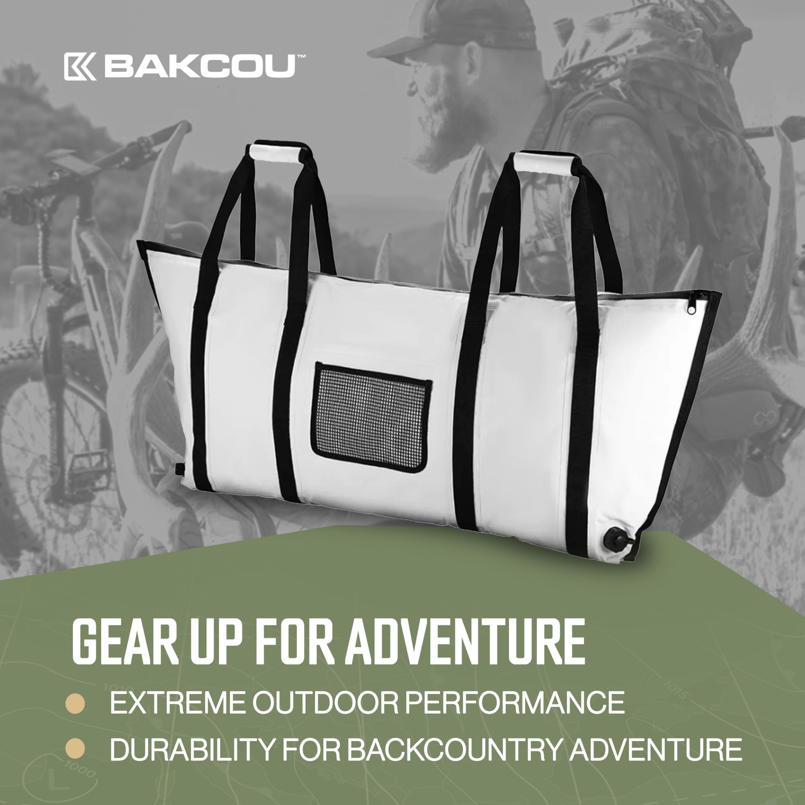 Bakcou weatherproof bag shields gear from rain, wind and dirt.