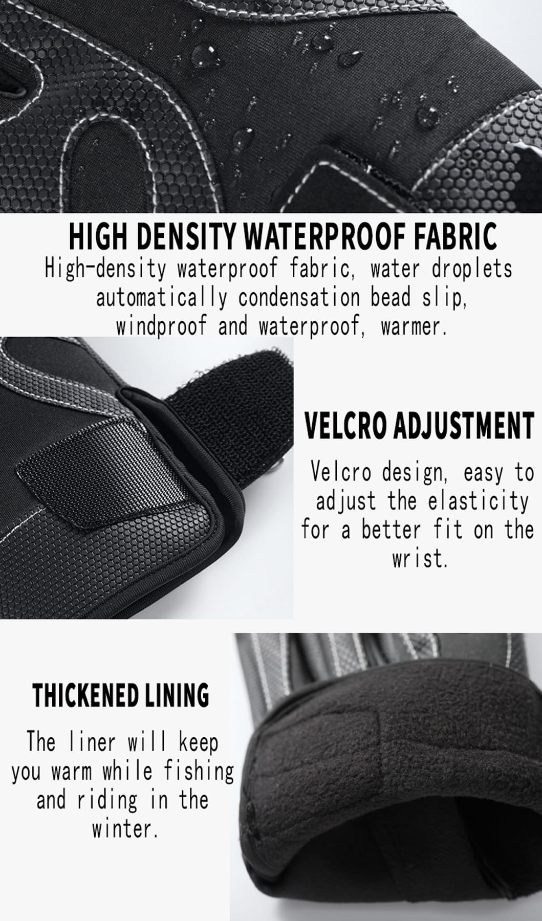 Adjustable Velcro wrist strap on Bakovity gloves