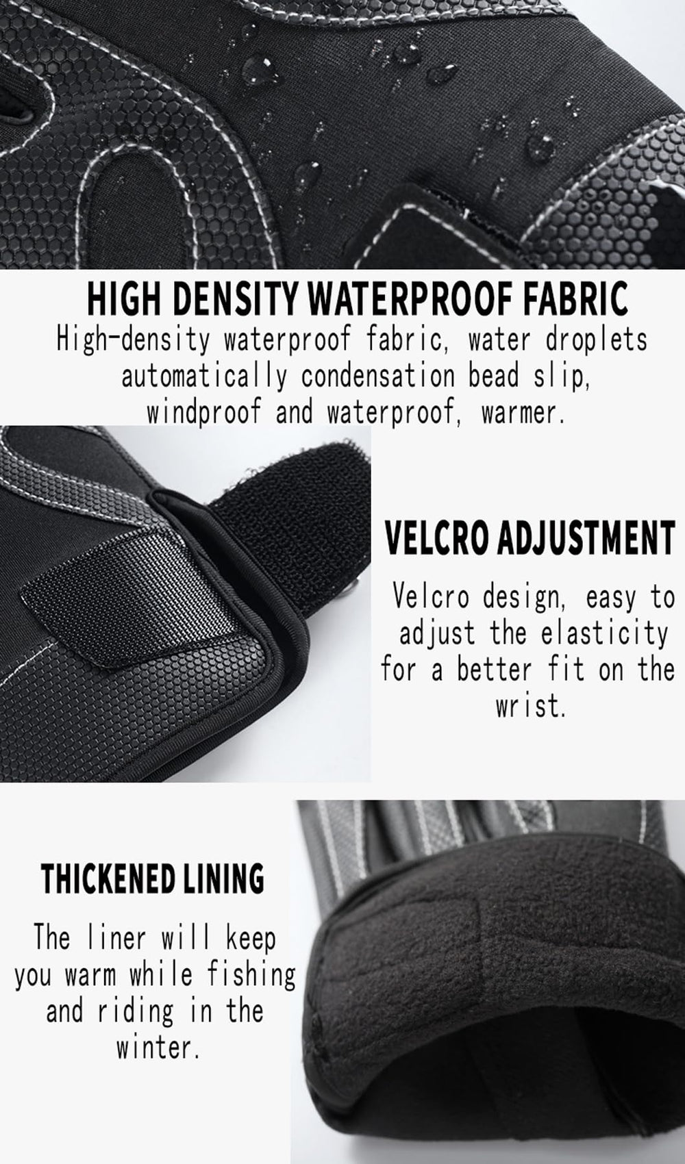 Adjustable Velcro wrist strap on Bakovity gloves
