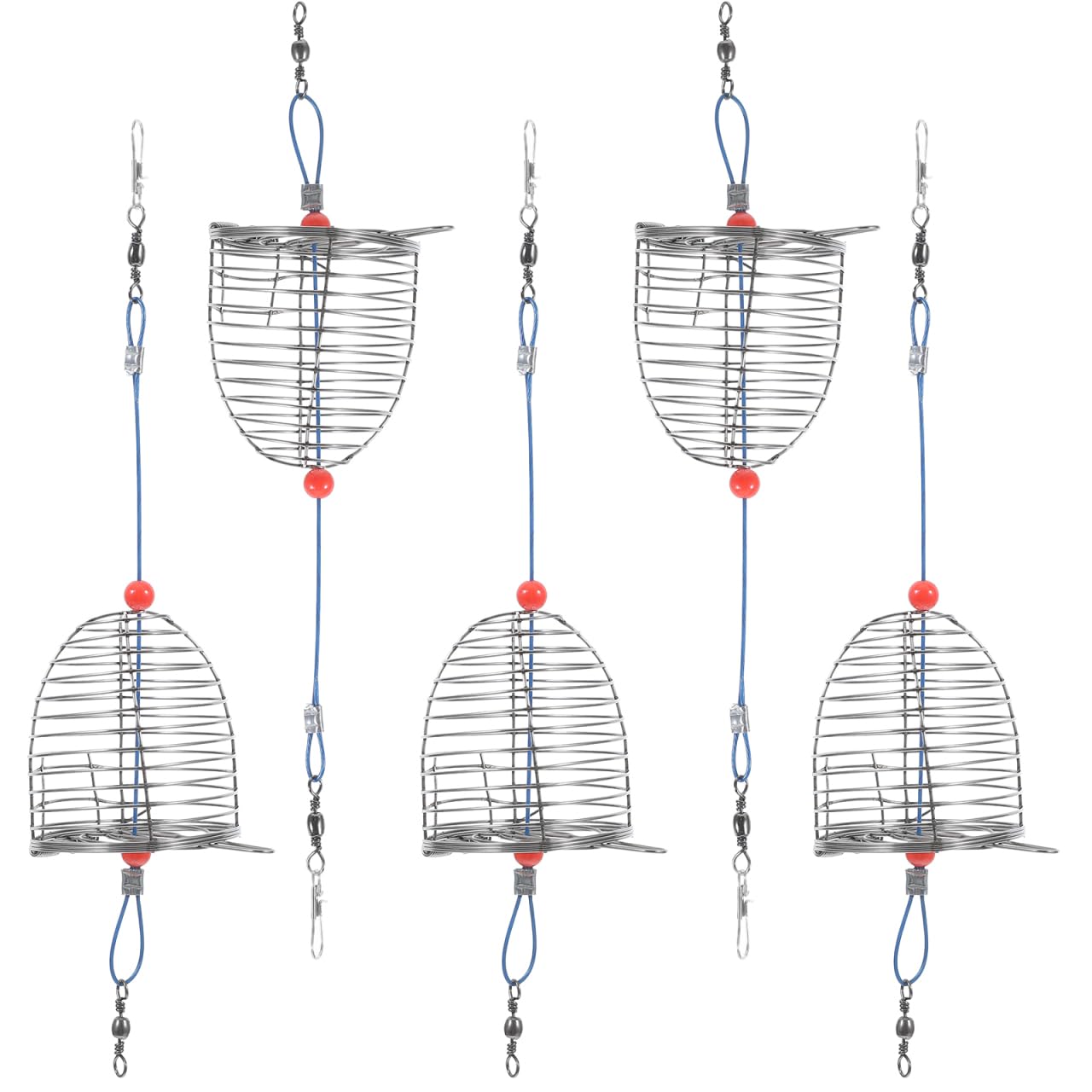 Balacoo 5Pcs stainless steel bait cages – front view