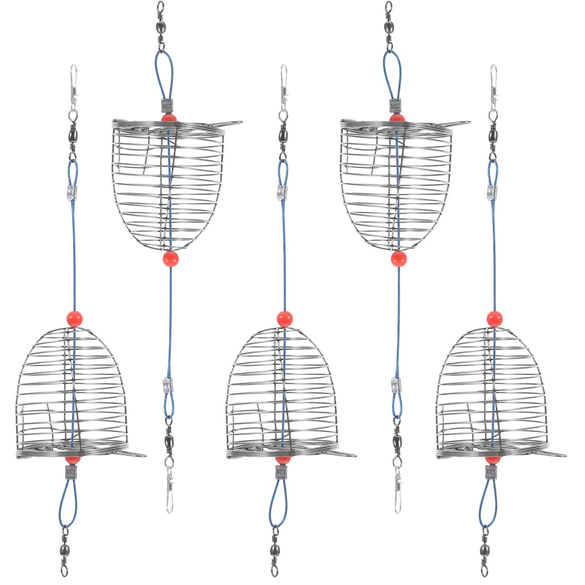 Balacoo 5Pcs stainless steel bait cages – front view