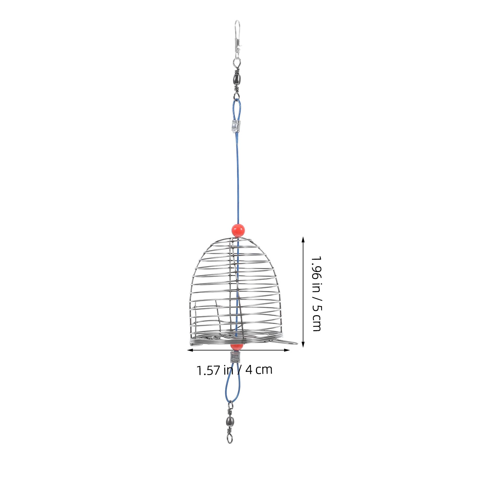 Close-up of welded stainless steel mesh bait cage