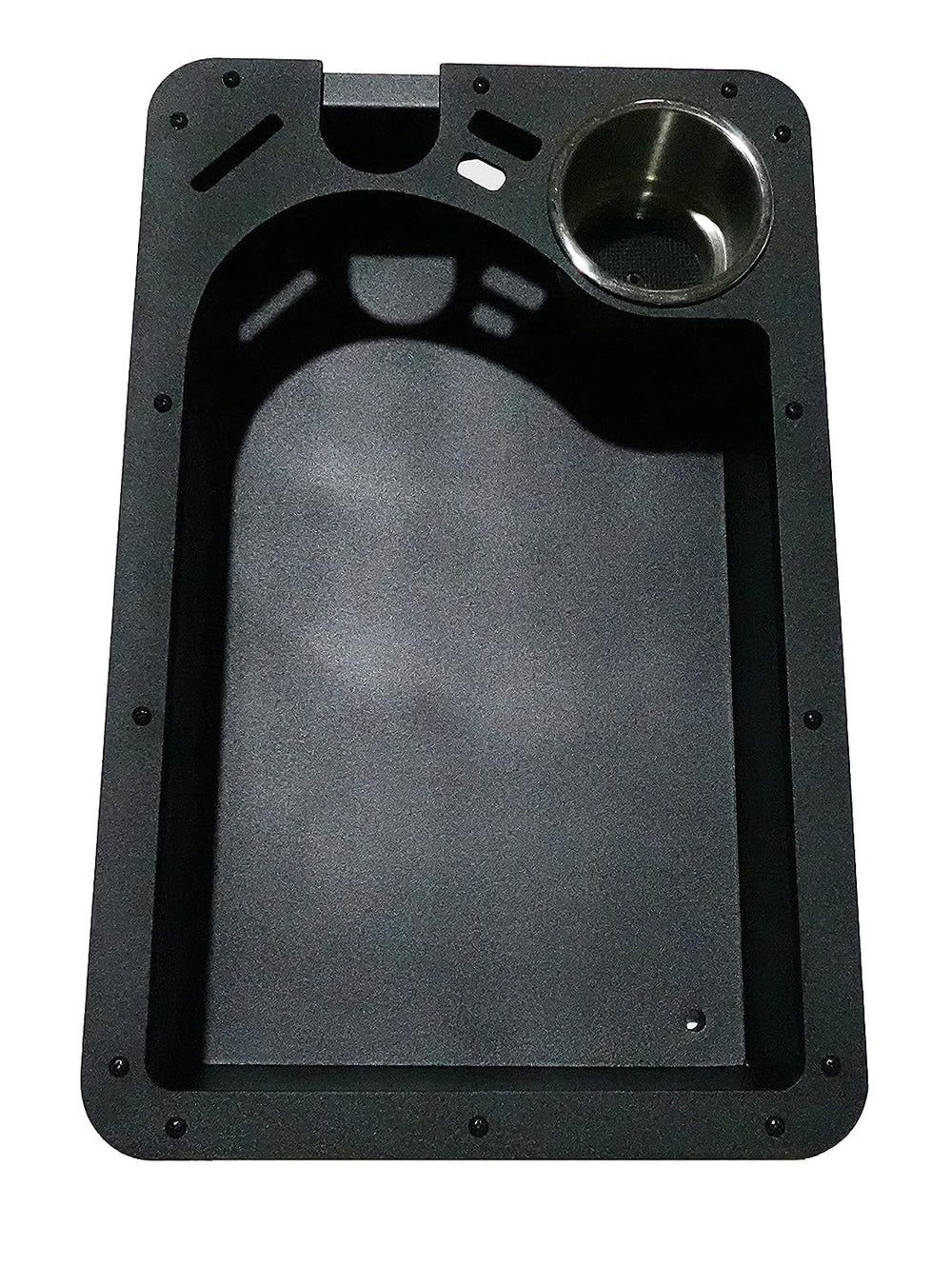 Baldwin Iron Works recessed pan tray top view highlights durable all‑aluminum construction
