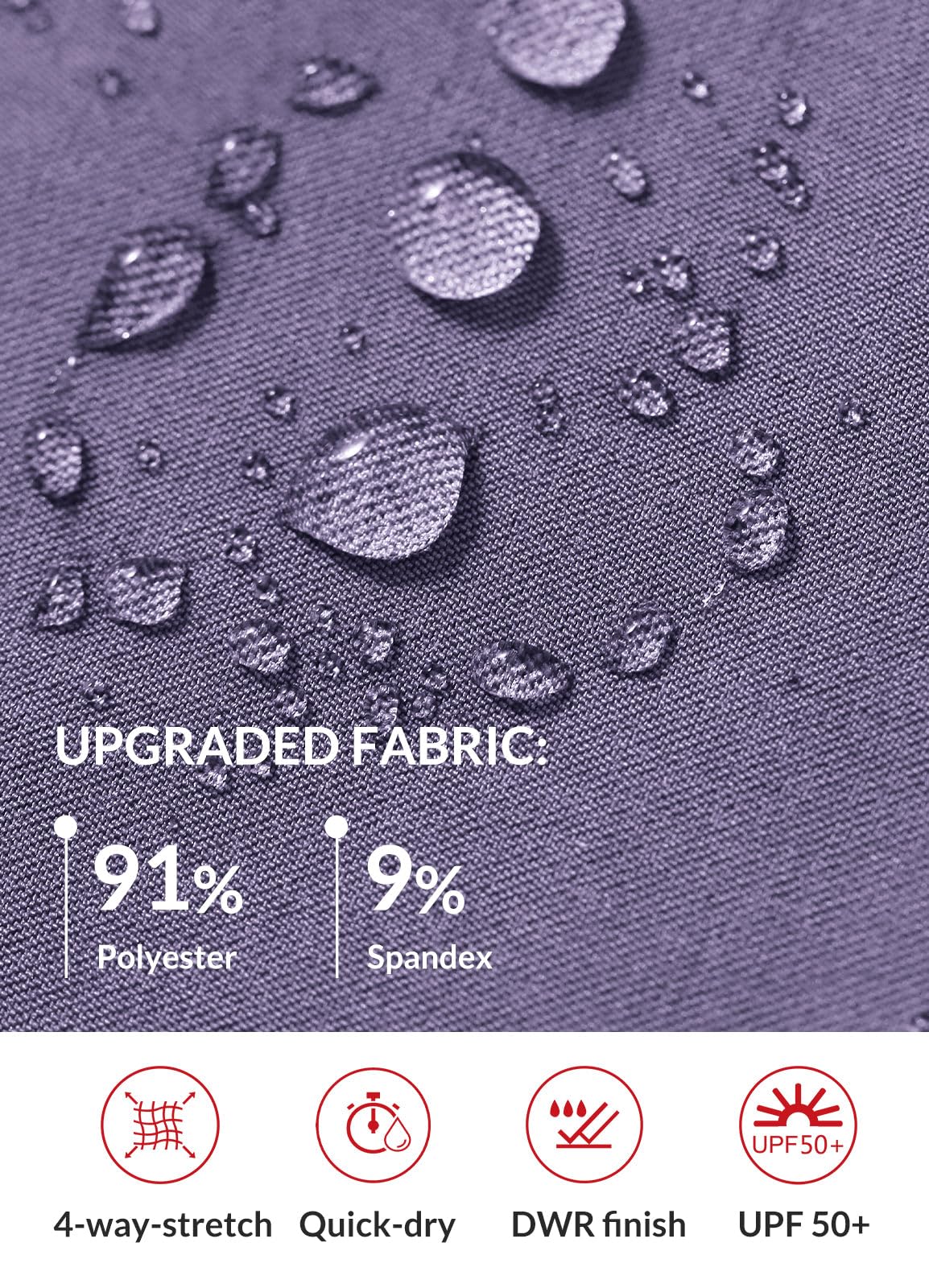 Baleaf dark purple hiking shorts ideal for travel, hiking, and everyday wear.