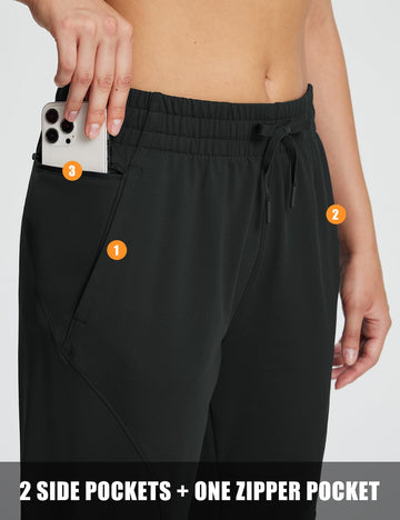 Baleaf fleece lined joggers in action for hiking and daily wear versatility