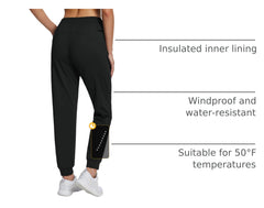 Baleaf fleece lined joggers elastic waistband close-up for adjustable, secure fit