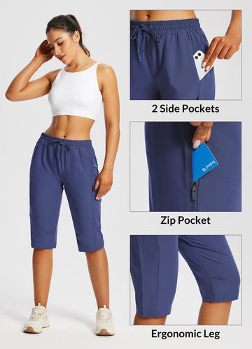 Baleaf hiking shorts rear view features zippered pocket for valuables.
