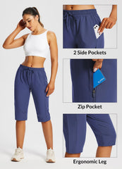 Baleaf hiking shorts rear view features zippered pocket for valuables.