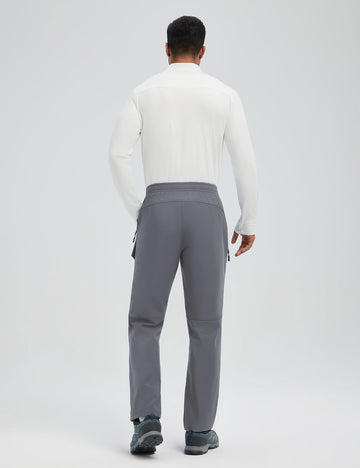 Baleaf men's softshell pants showing comfortable elastic waistband.