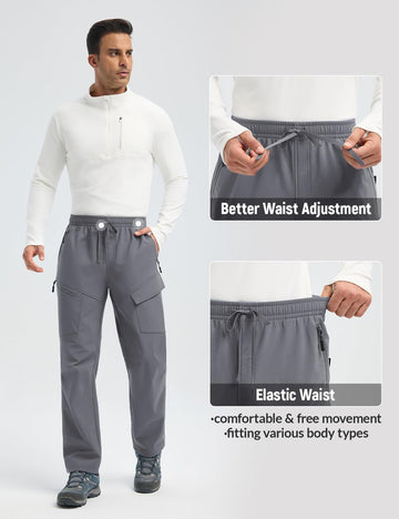 Baleaf men's softshell pants four-pocket configuration for quick access.