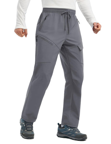 Baleaf men's softshell pants with waterproof DWR finish for light rain hikes.